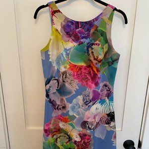 Amanda Uprichard - Purple floral/butterfly Silk mini dress, gently used